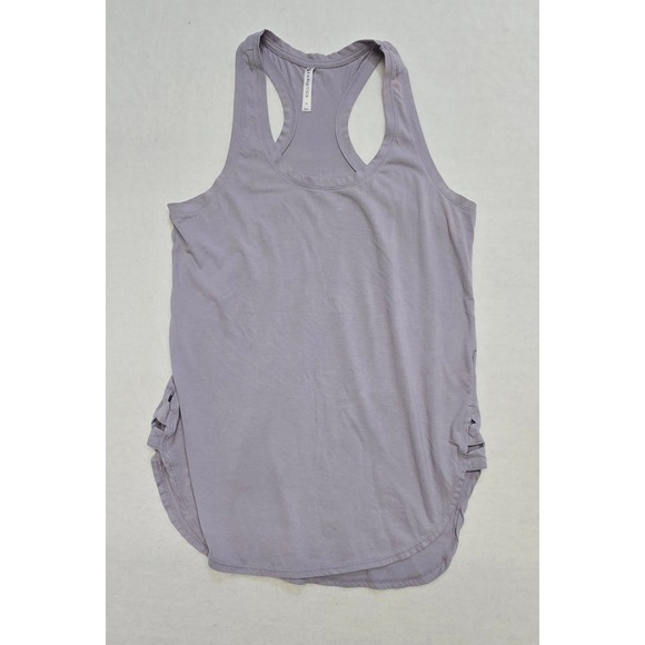 Fabletics Tank Top Women's Medium Racerback Cutout Athletic Gray Gym - Picture 1 of 5